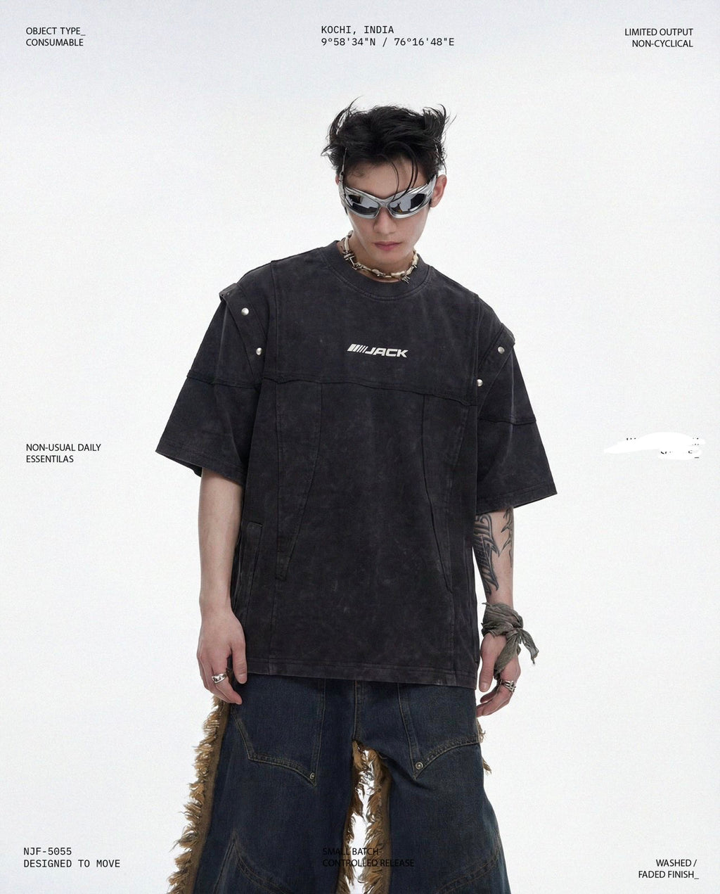 Patern Designer Acid Washed Oversized Unisex Tees